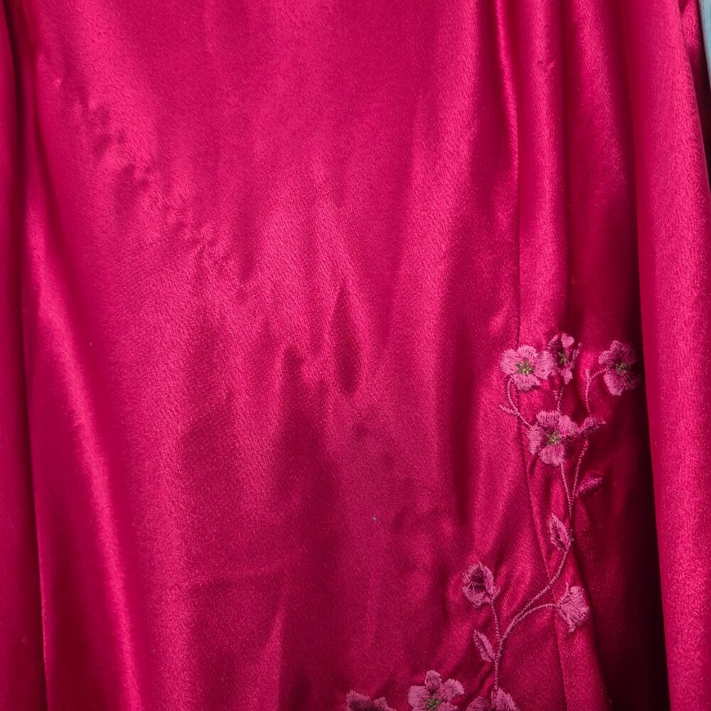 Private Luxuries Deep Rose Pink Satin Slip Dress Size XL Flawed-thread pulls - Picture 7 of 8